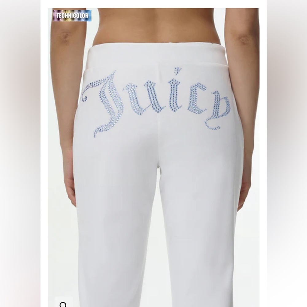 Juicy Couture TECHNICOLOR BIG BLING VELOUR TRACK PANTS